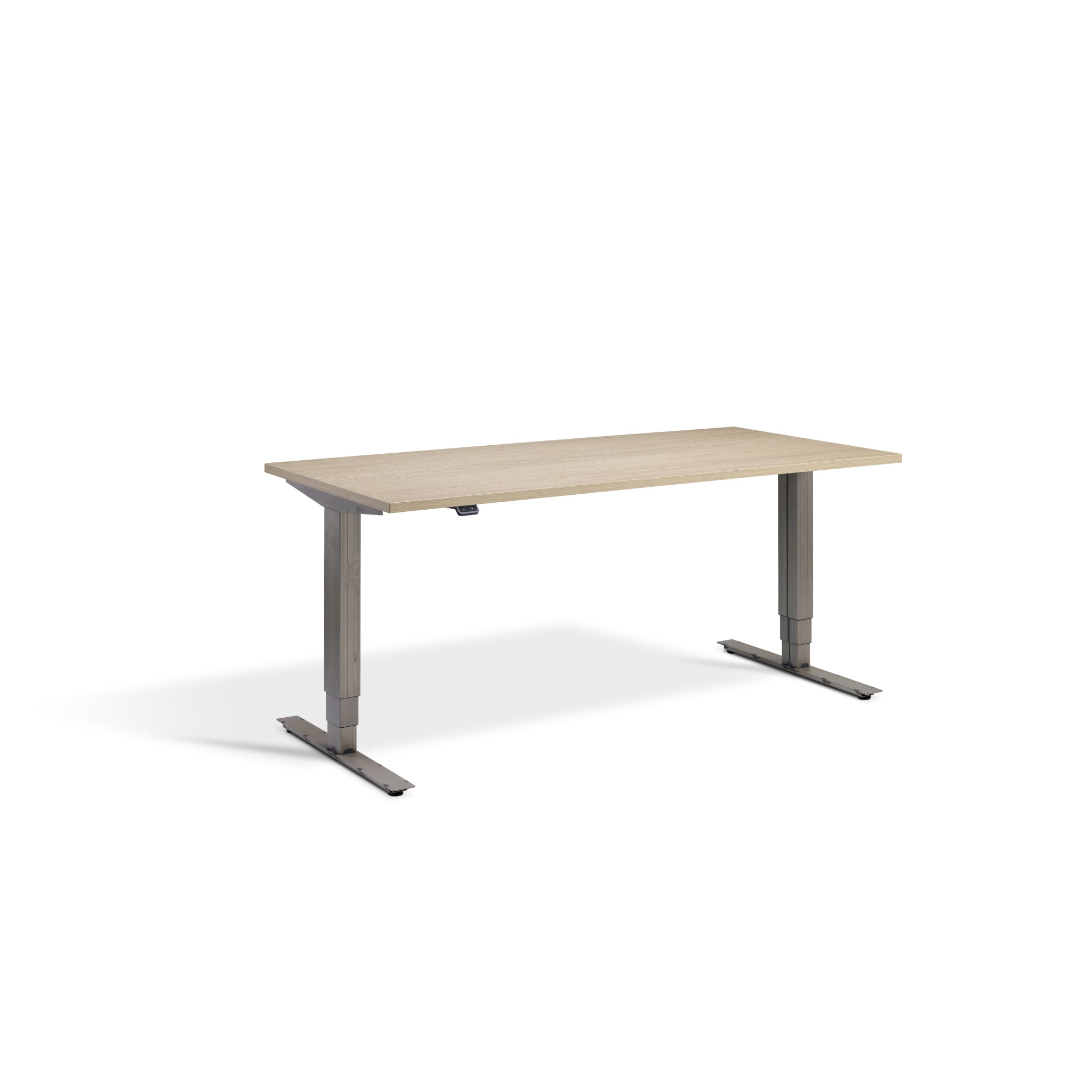Quiet Motor Standing Desk with Anthracite Frame and Natural Oak Desktop