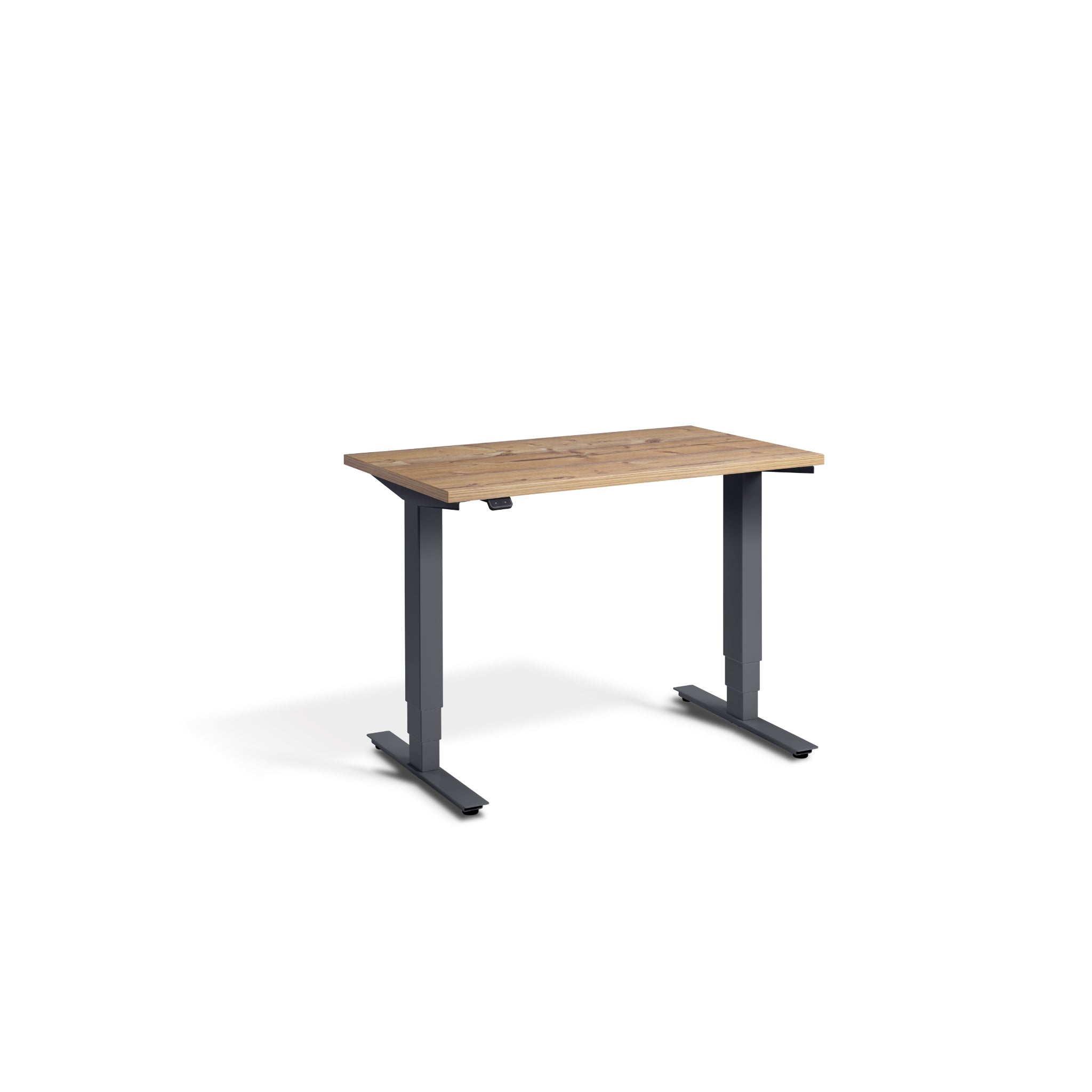 Quiet Compact Desk with Anthracite Frame and Timber Desktop