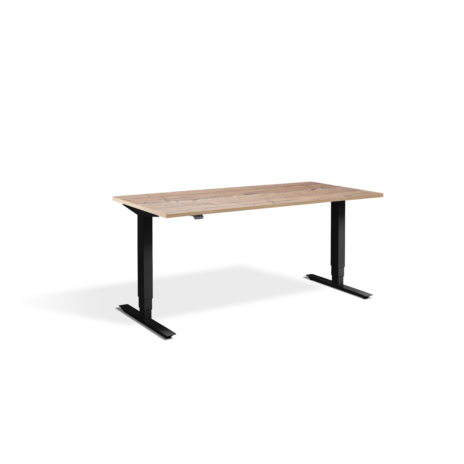 Quiet Motor Standing Desk with Black Frame and Timber Desktop