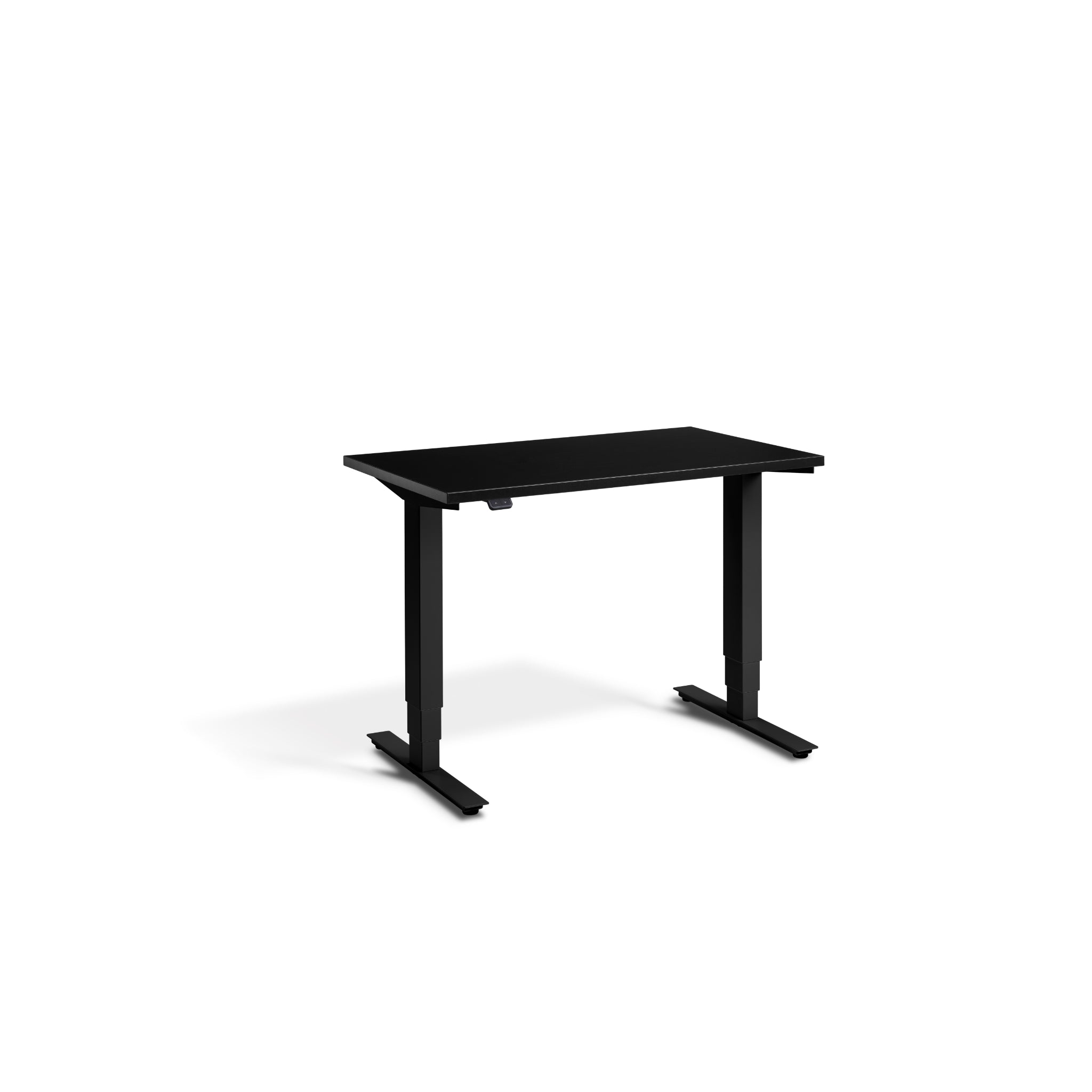 Quiet Compact Desk with Black Frame and Black Desktop