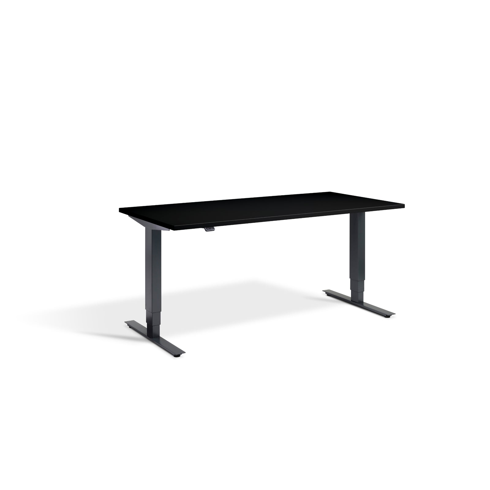 Quiet Motor Standing Desk with Anthracite Frame and Black Desktop