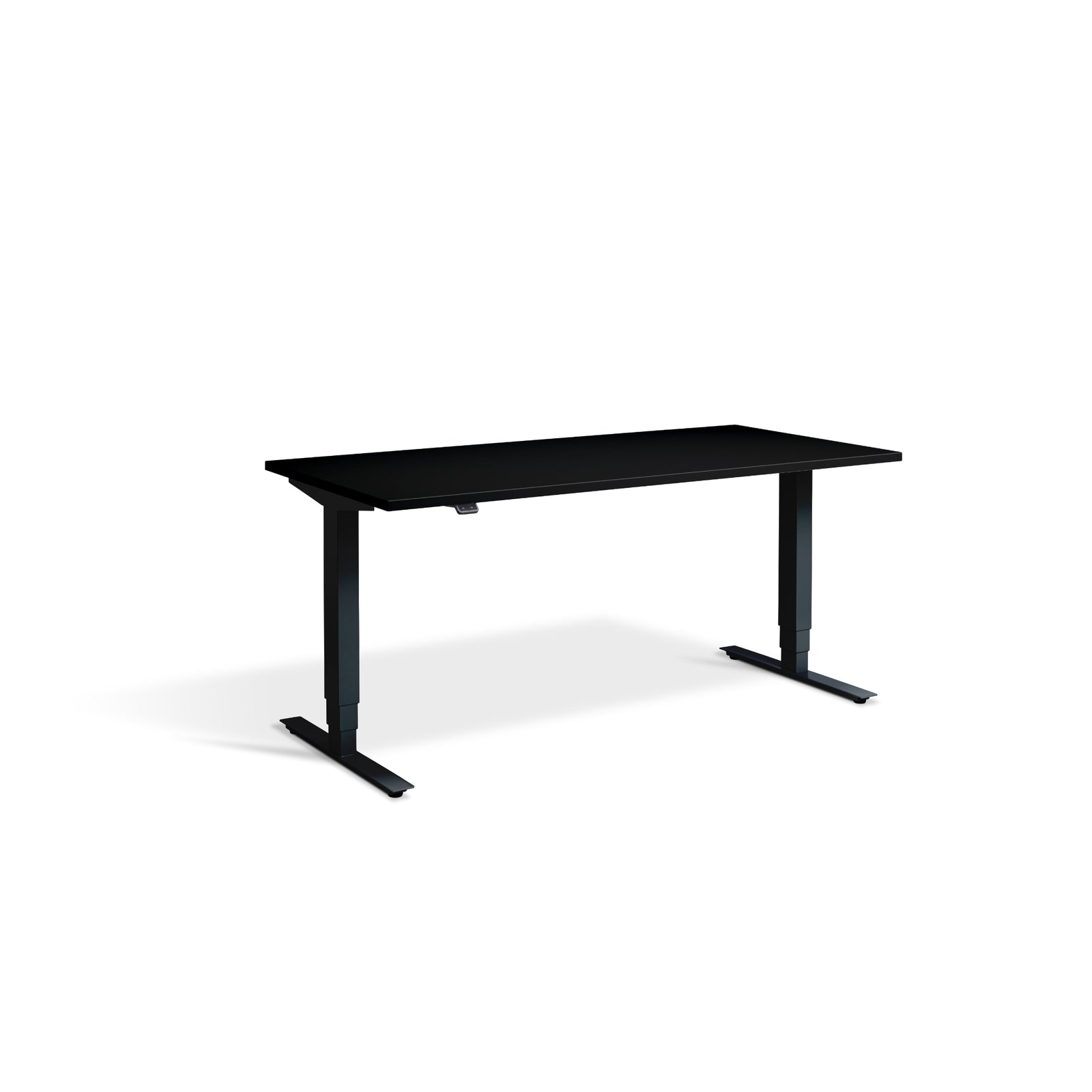 Quiet Motor Standing Desk with Black Frame and Black Desktop