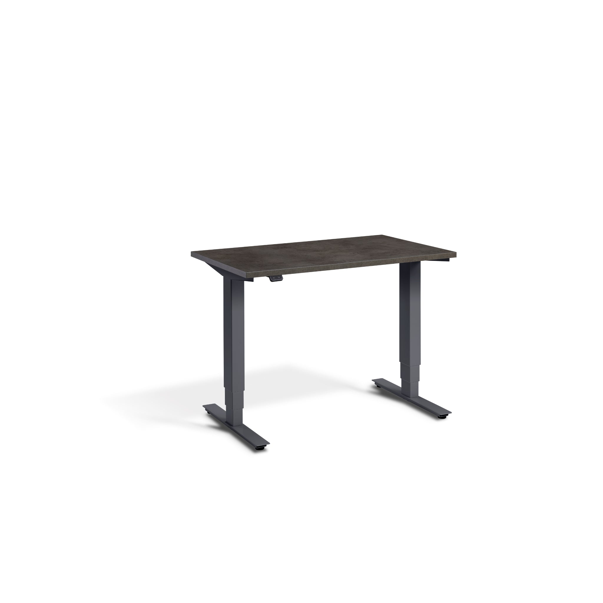 Quiet Compact Desk with Anthracite Frame and Dark Concrete Desktop