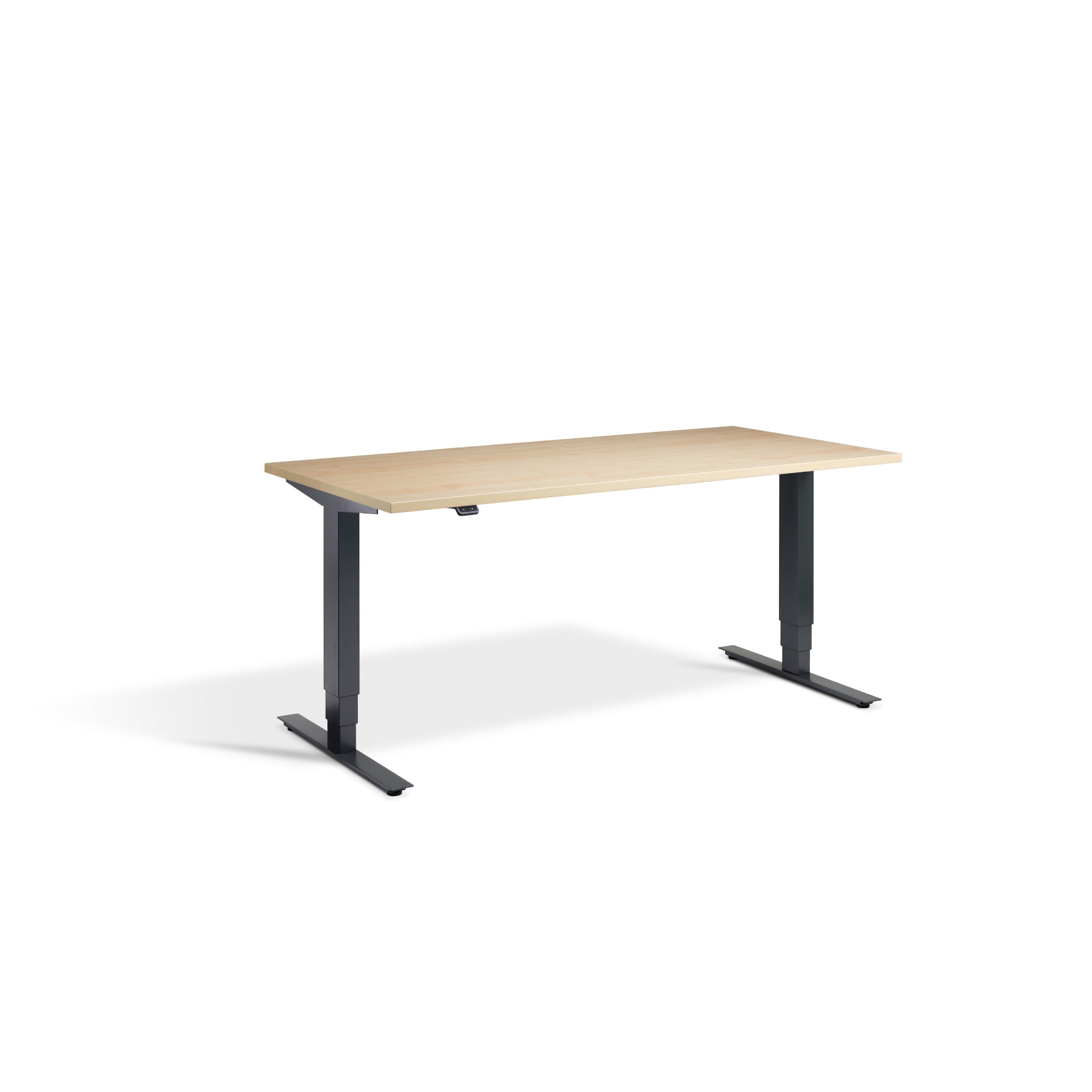 Quiet Motor Standing Desk with Anthracite Frame and Maple Desktop