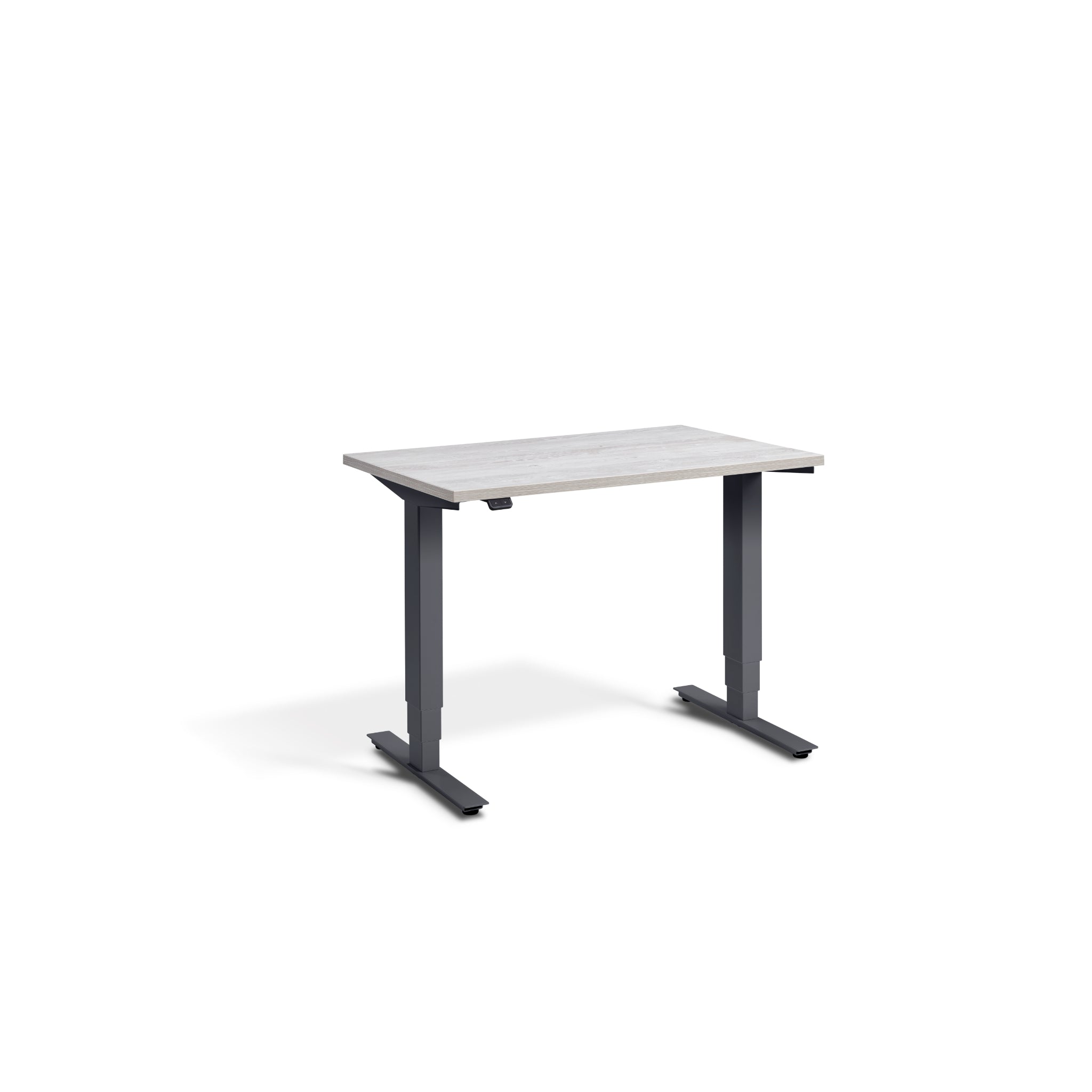Quiet Compact Desk with Anthracite Frame and Cascina Pine Desktop