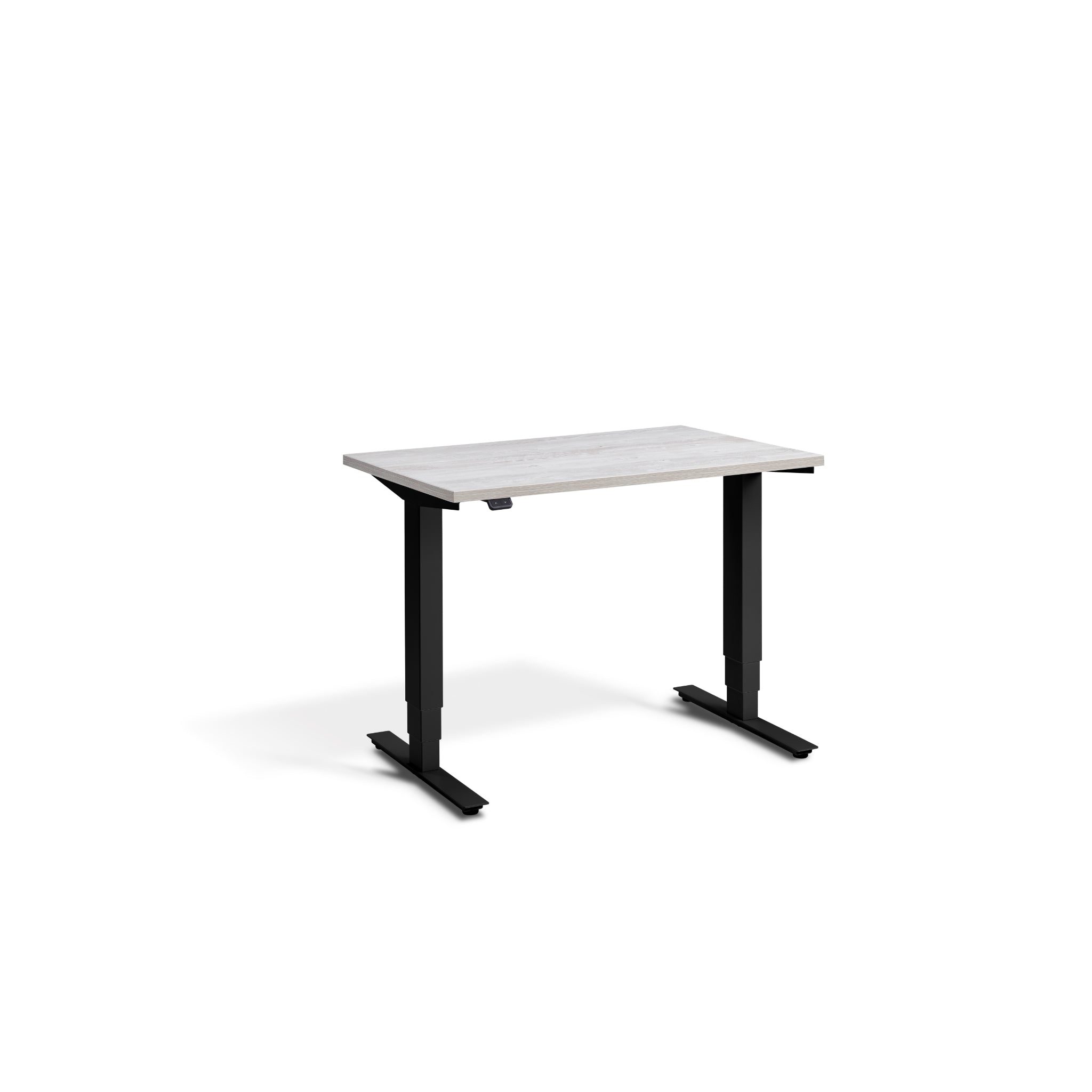 Quiet Compact Desk with Black Frame and Cascina Pine Desktop