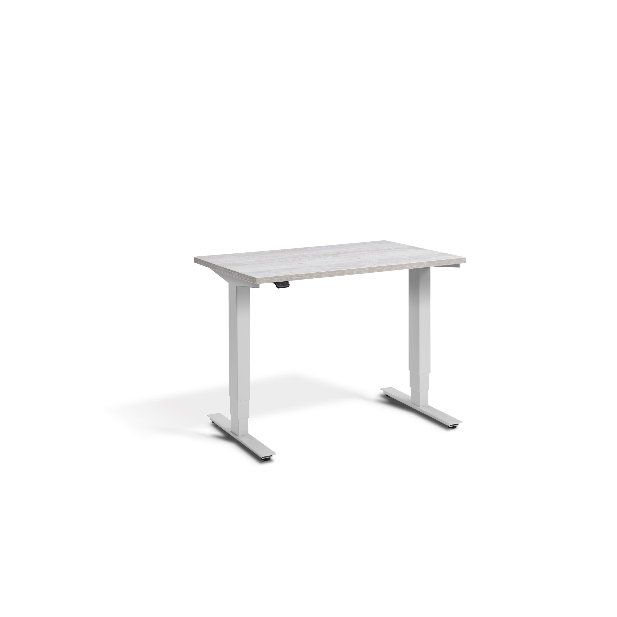 Quiet Compact Desk with Light Grey Frame and Cascina Pine Desktop