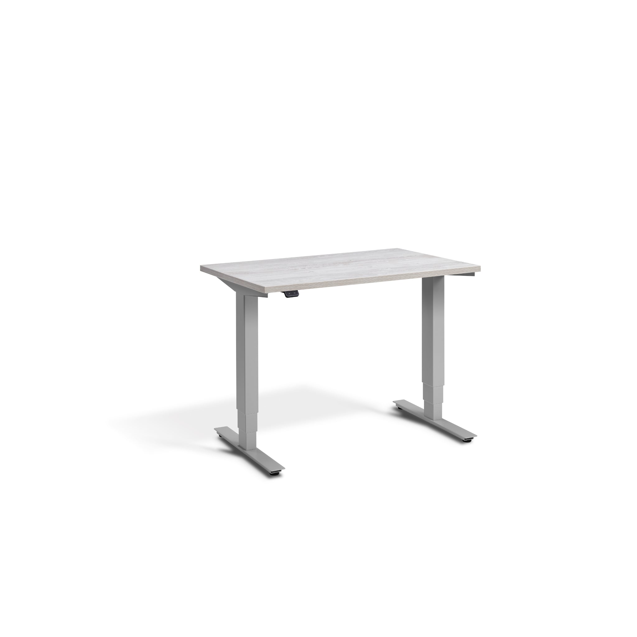 Quiet Compact Desk with Silver Frame and Cascina Pine Desktop