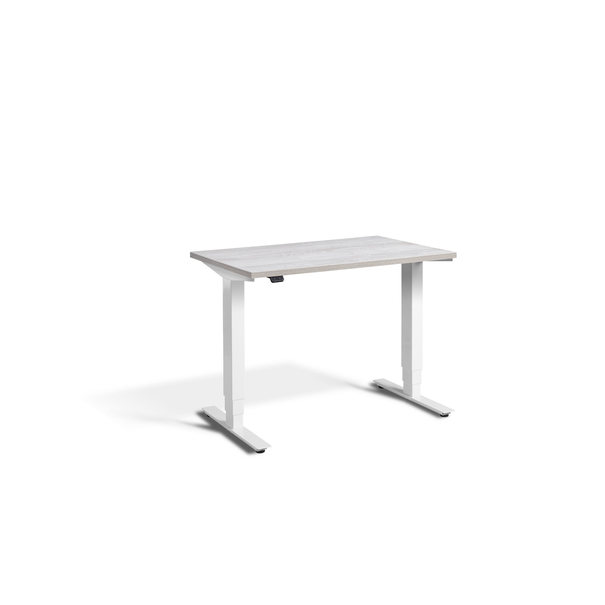 Quiet Compact Desk with White Frame and Cascina Pine Desktop