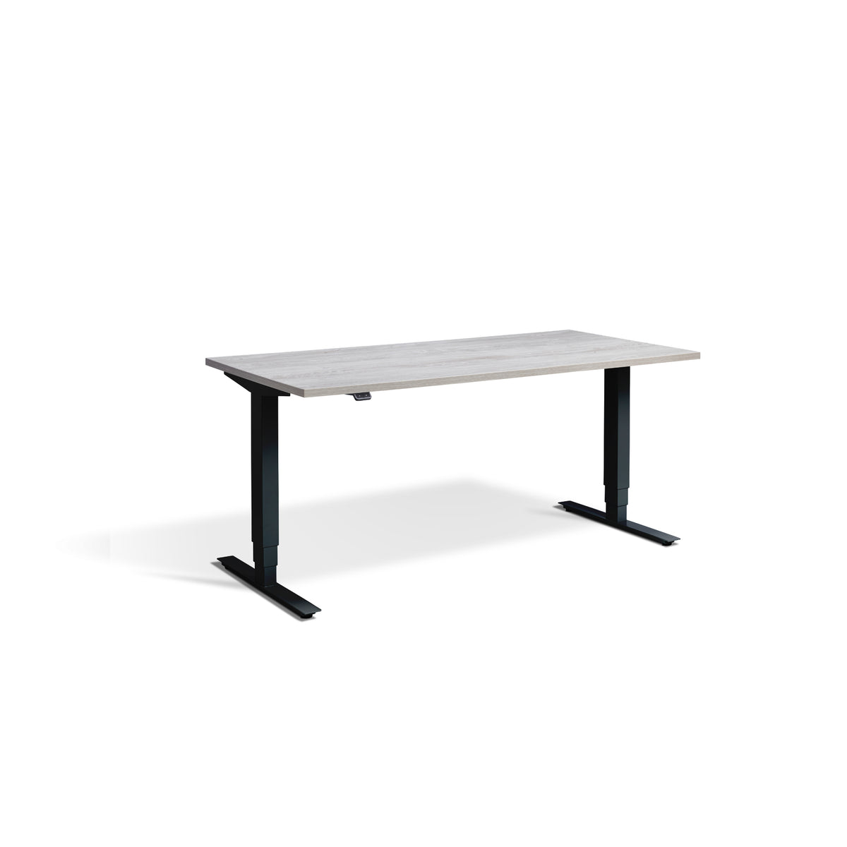Quiet Motor Standing Desk with Black Frame and Cascina Pine Desktop