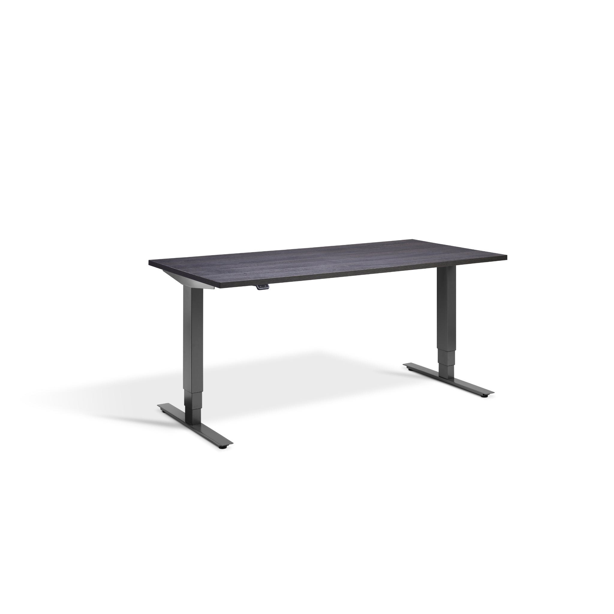 Quiet Motor Standing Desk with Dark Grey Frame and Anthracite Sherman Oak Desktop