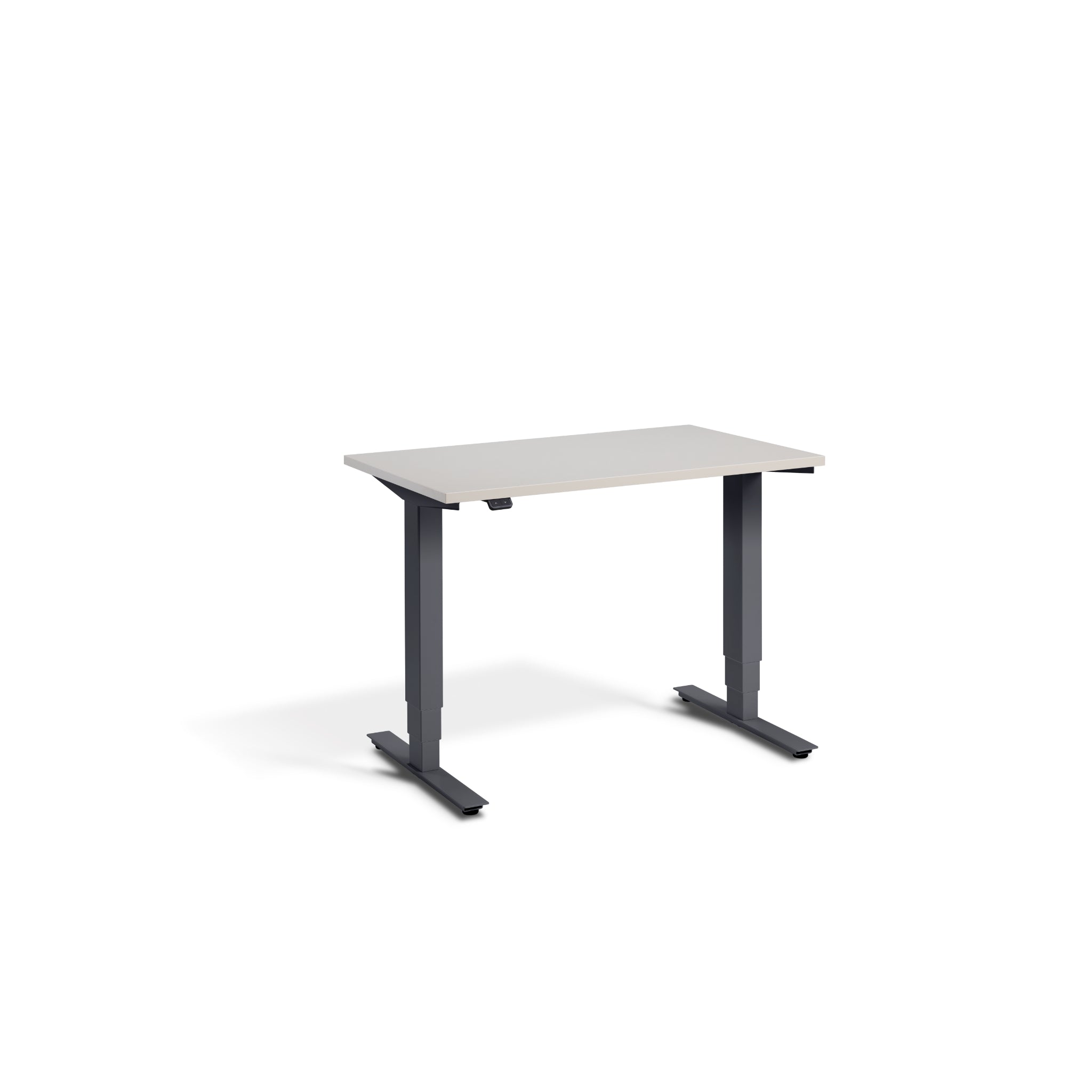 Quiet Compact Desk with Anthracite Frame and Cashmere Desktop