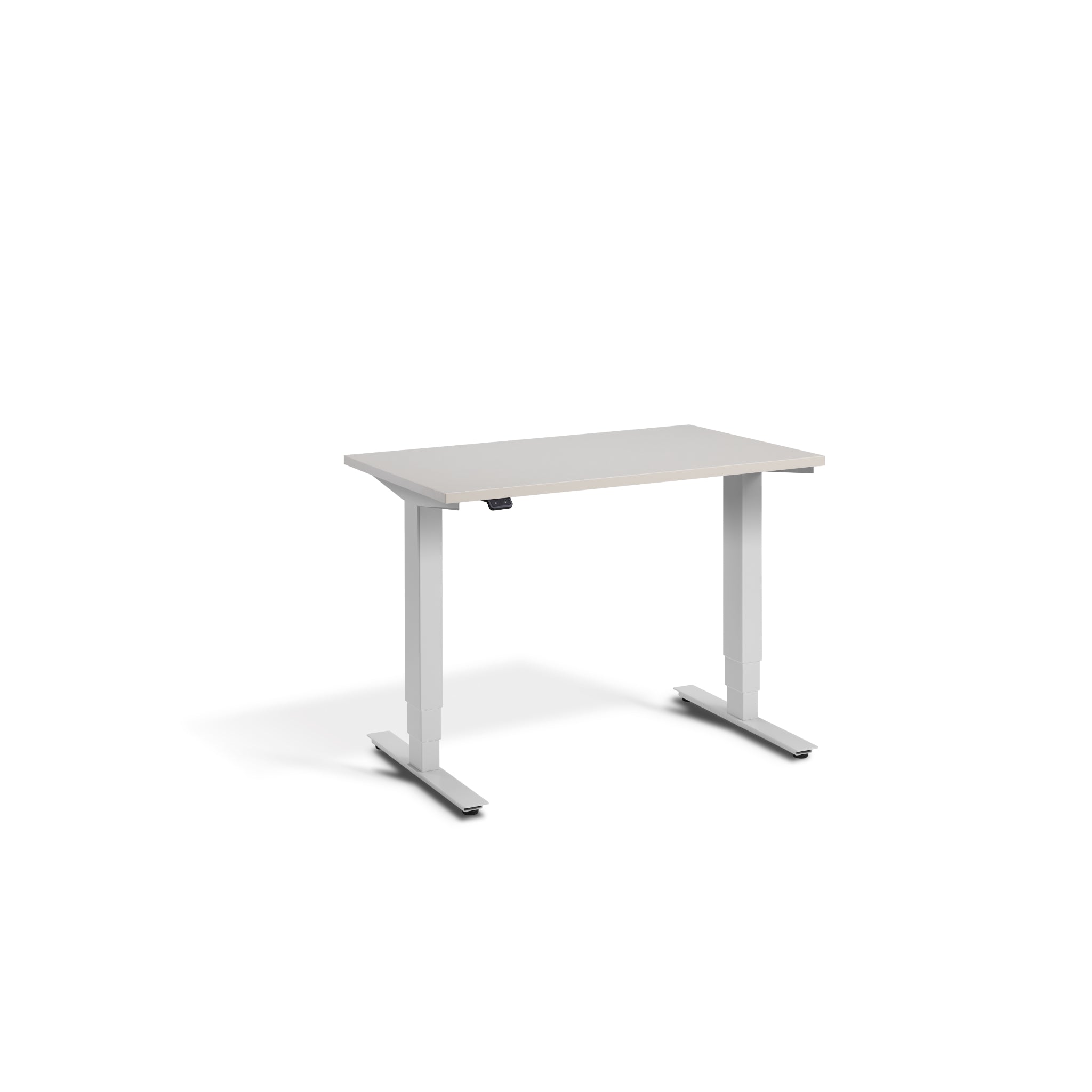 Quiet Compact Desk with Light Grey Frame and Cashmere Desktop