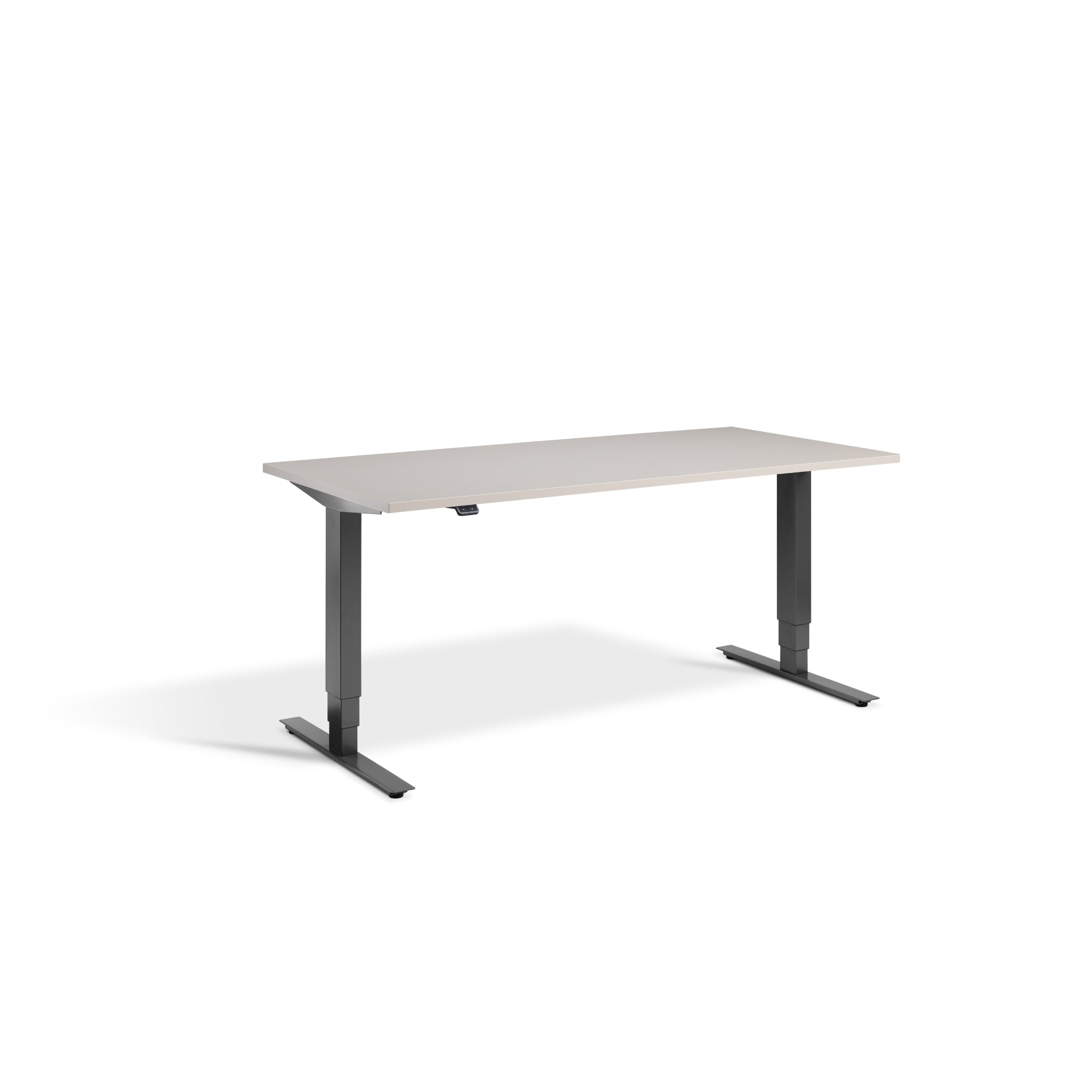 Quiet Motor Standing Desk with Dark Grey Frame and Cashmere Desktop