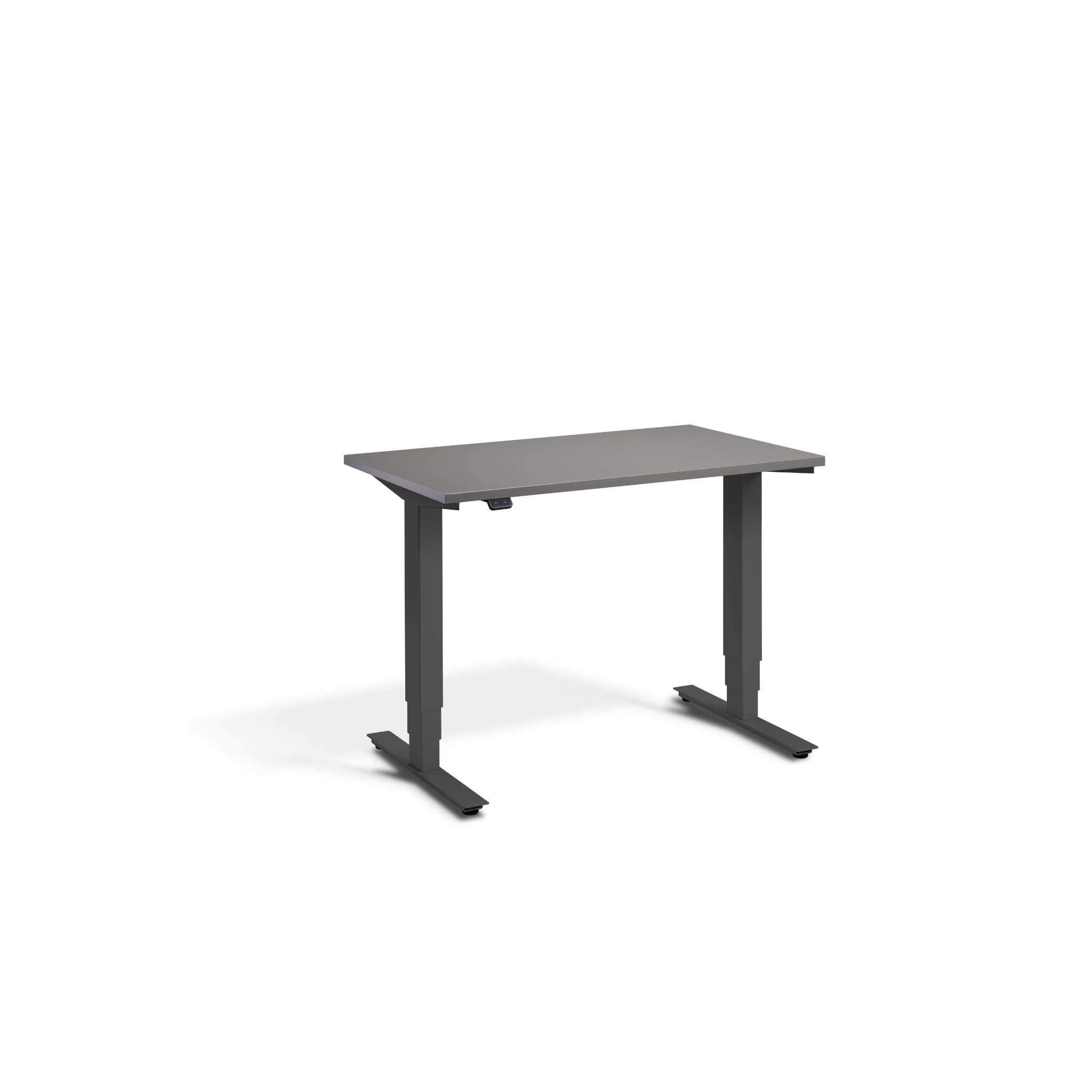 Quiet Compact Desk with Dark Grey Frame and Graphite Desktop