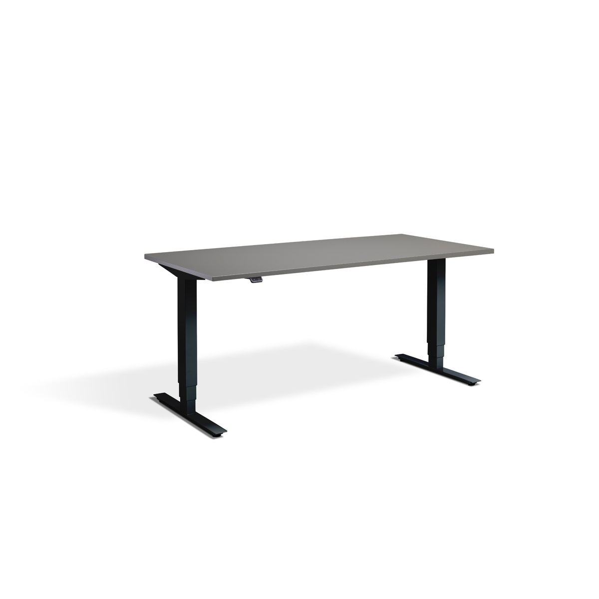 Quiet Motor Standing Desk with Black Frame and Graphite Desktop