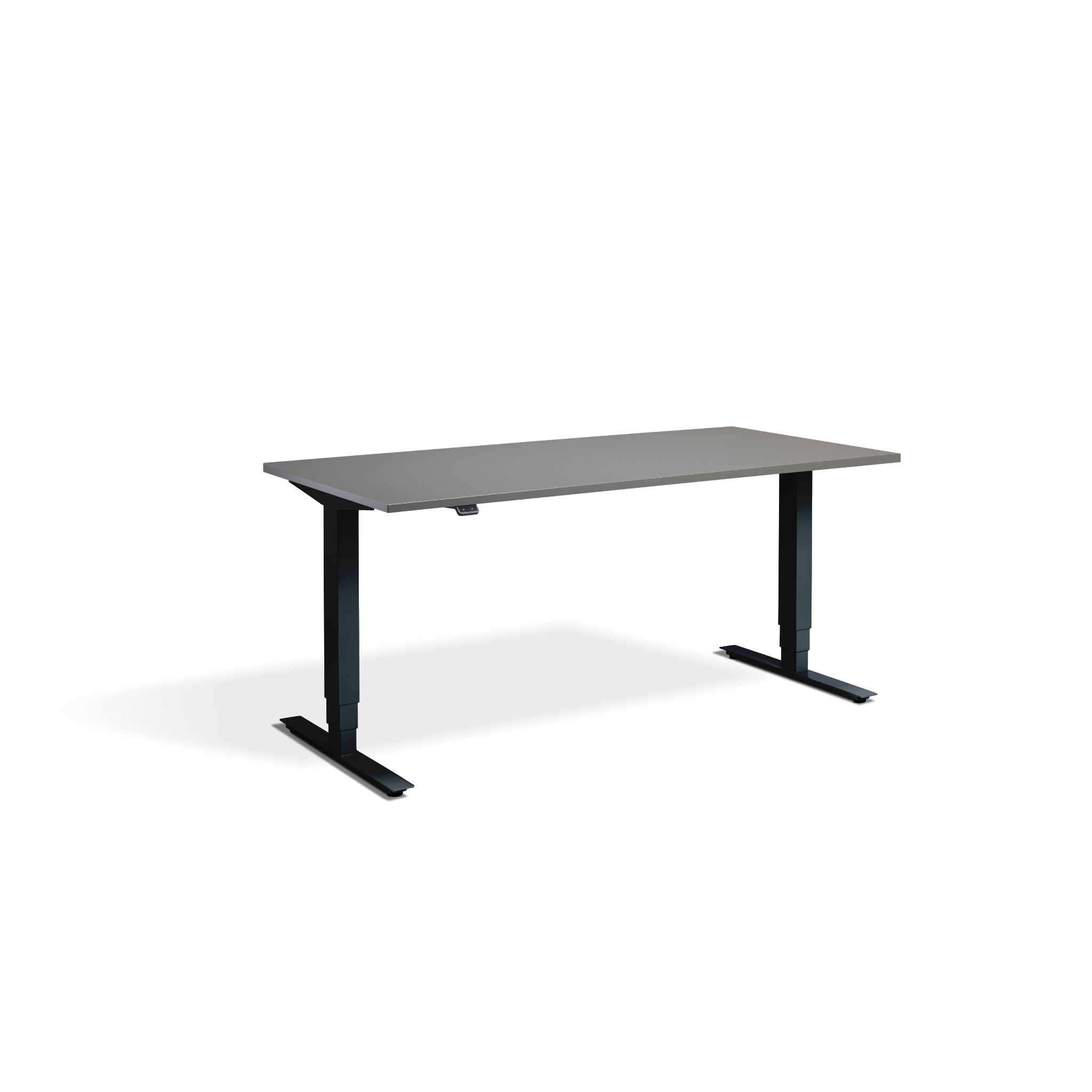 Quiet Motor Standing Desk with Black Frame and Graphite Desktop