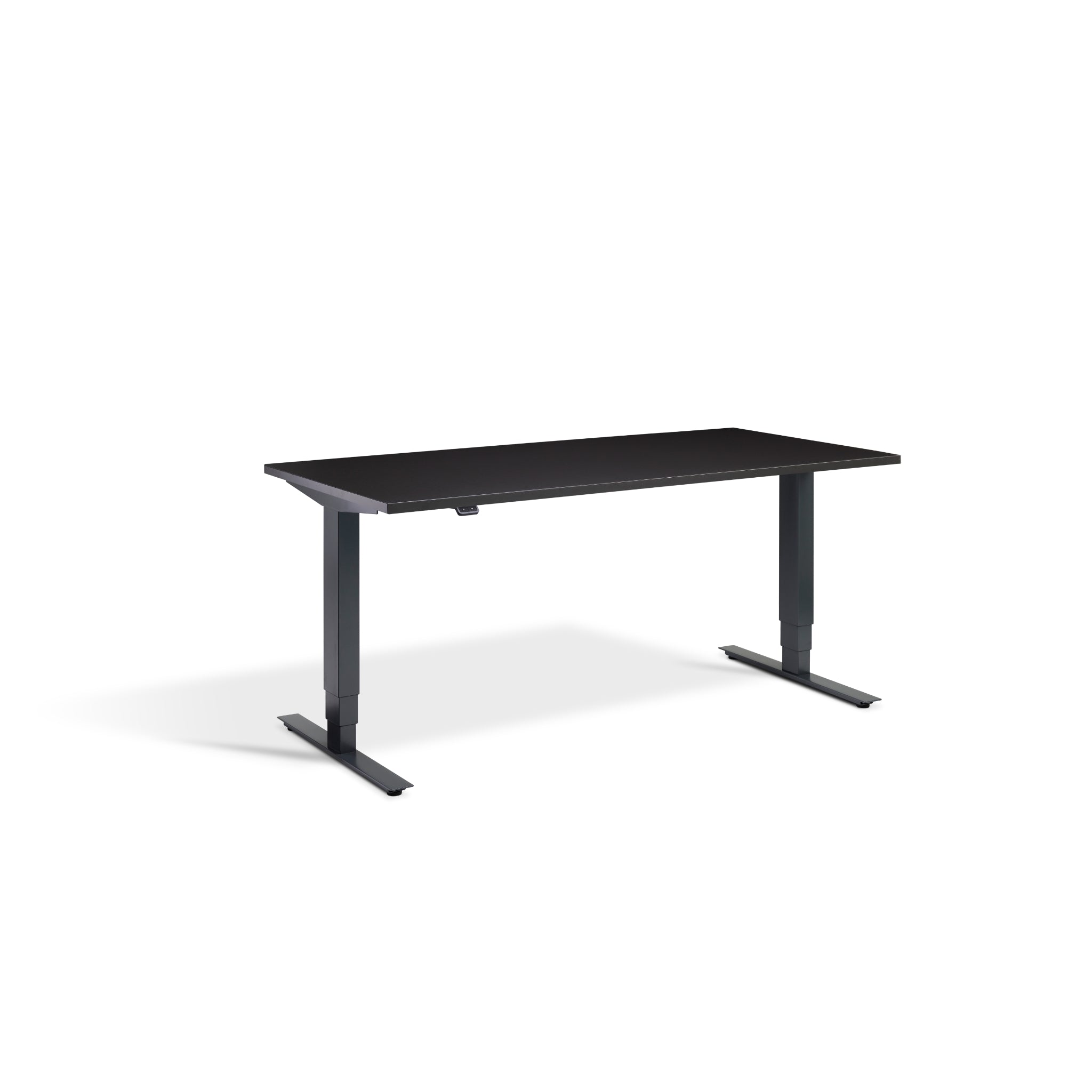 Quiet Motor Standing Desk with Anthracite Frame and Soft Black Desktop
