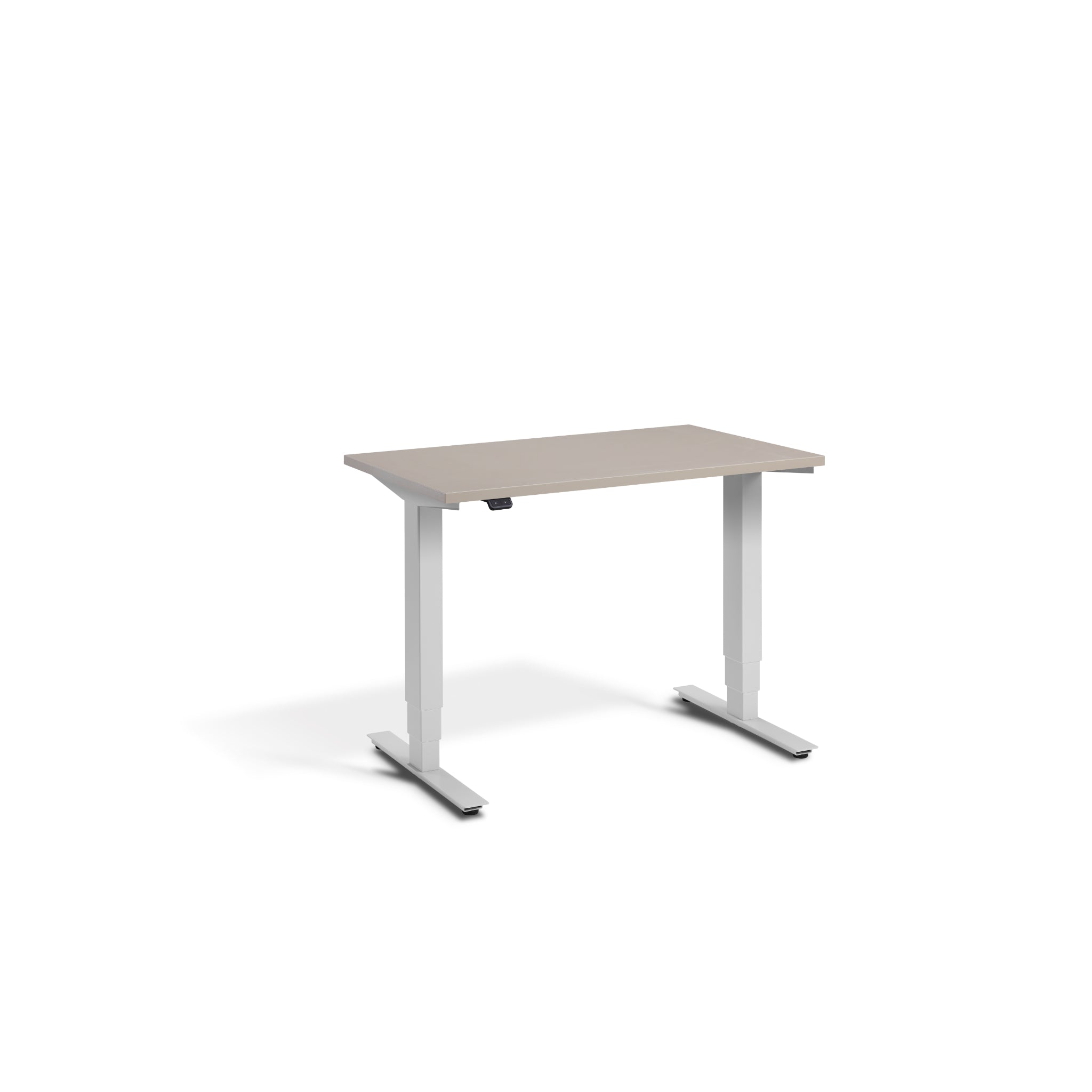 Quiet Compact Desk with Light Grey Frame and Stone Desktop