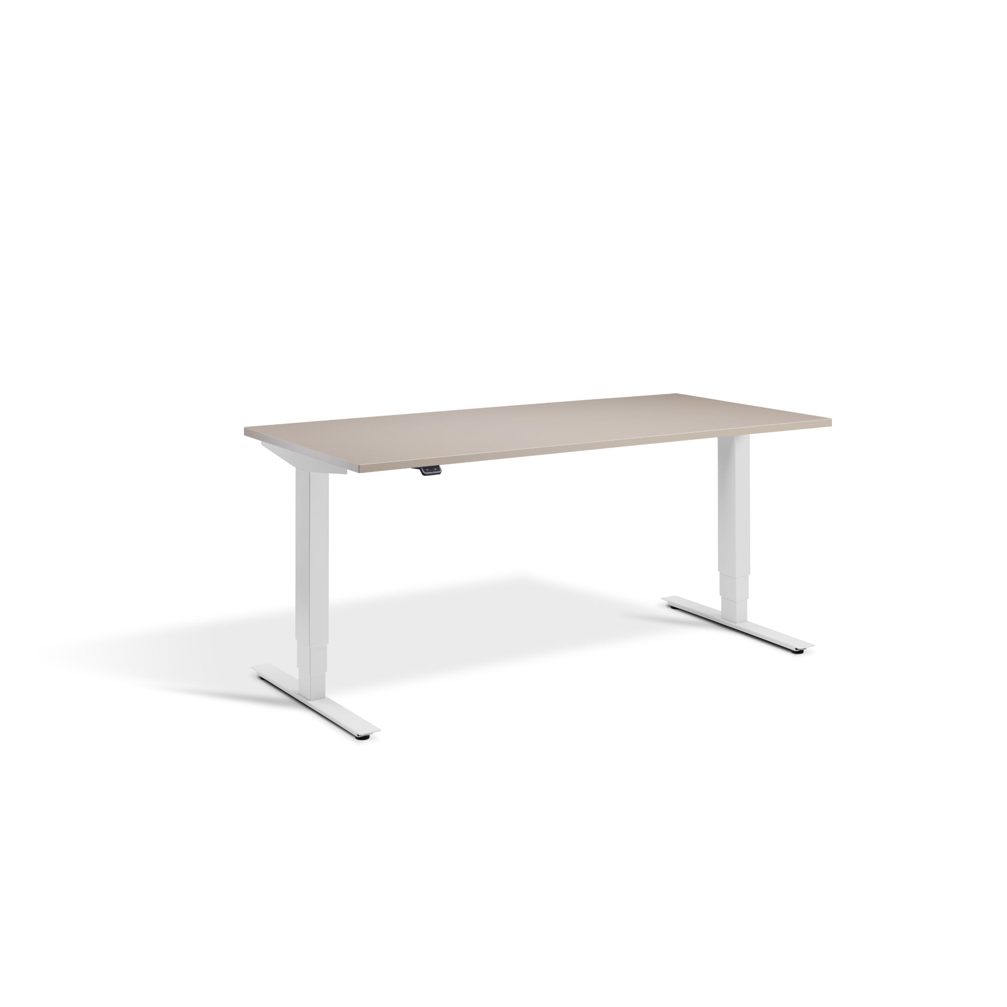 Quiet Motor Standing Desk with Light Grey Frame and Stone Desktop