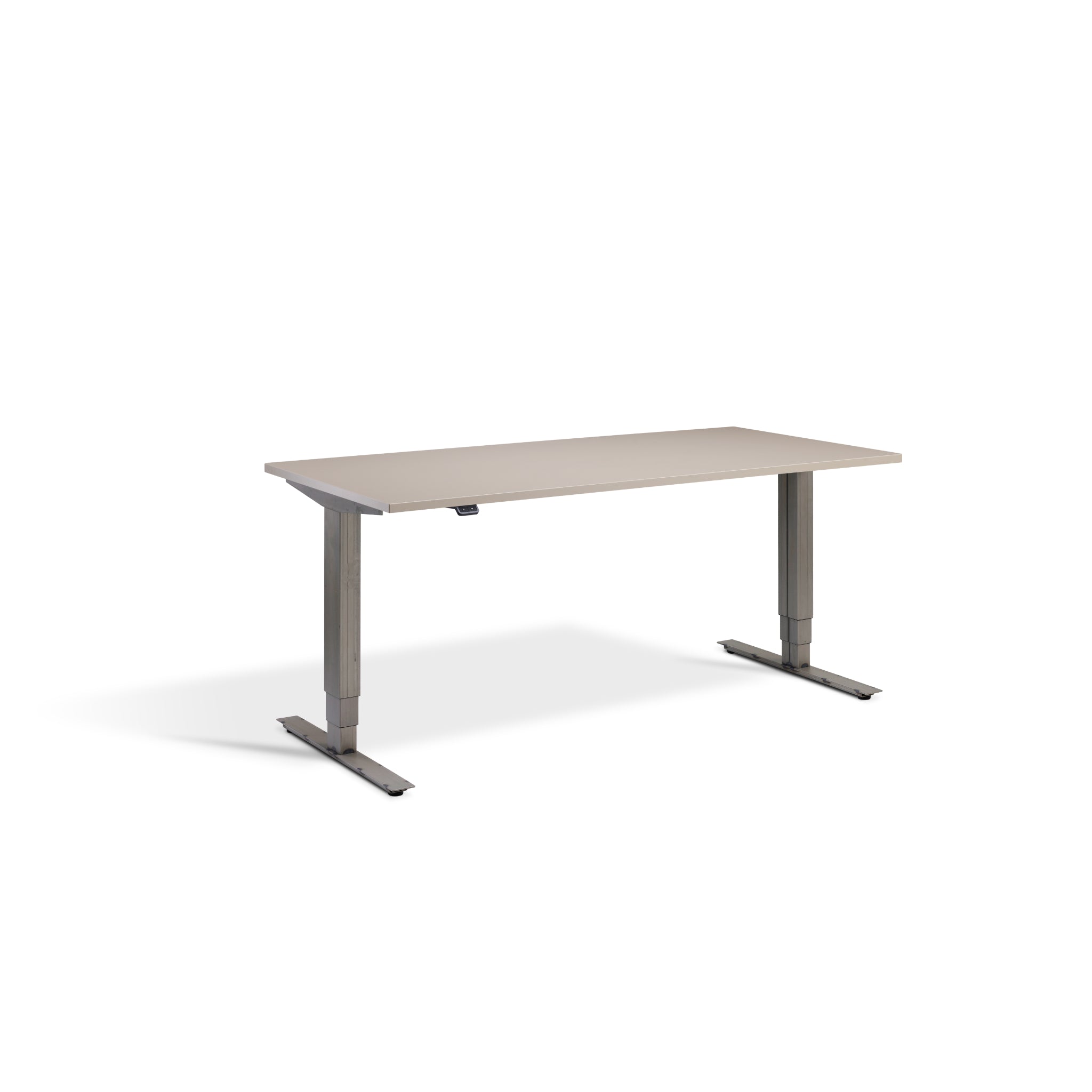 Quiet Motor Standing Desk with Raw Steel Frame and Stone Desktop