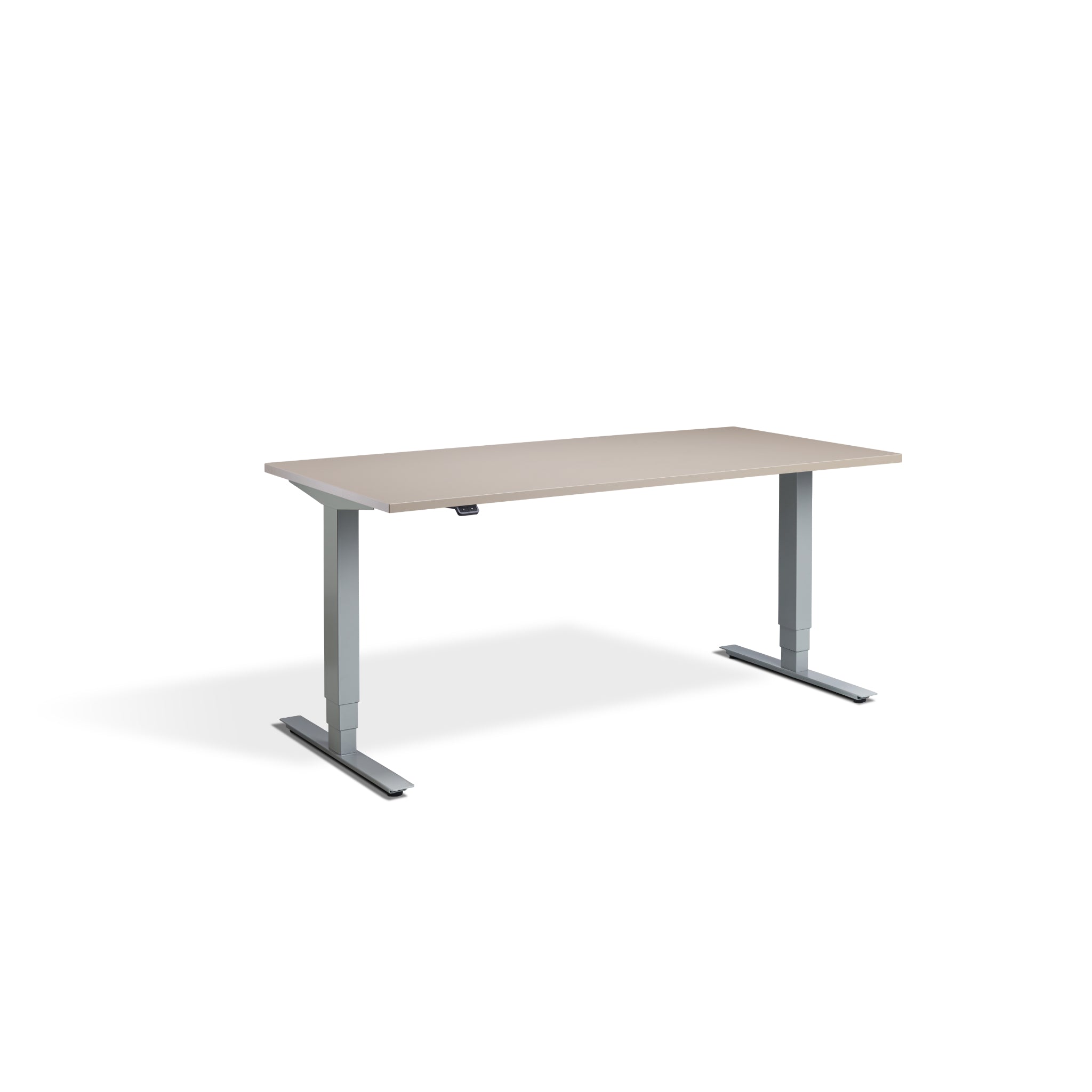 Quiet Motor Standing Desk with Silver Frame and Stone Desktop