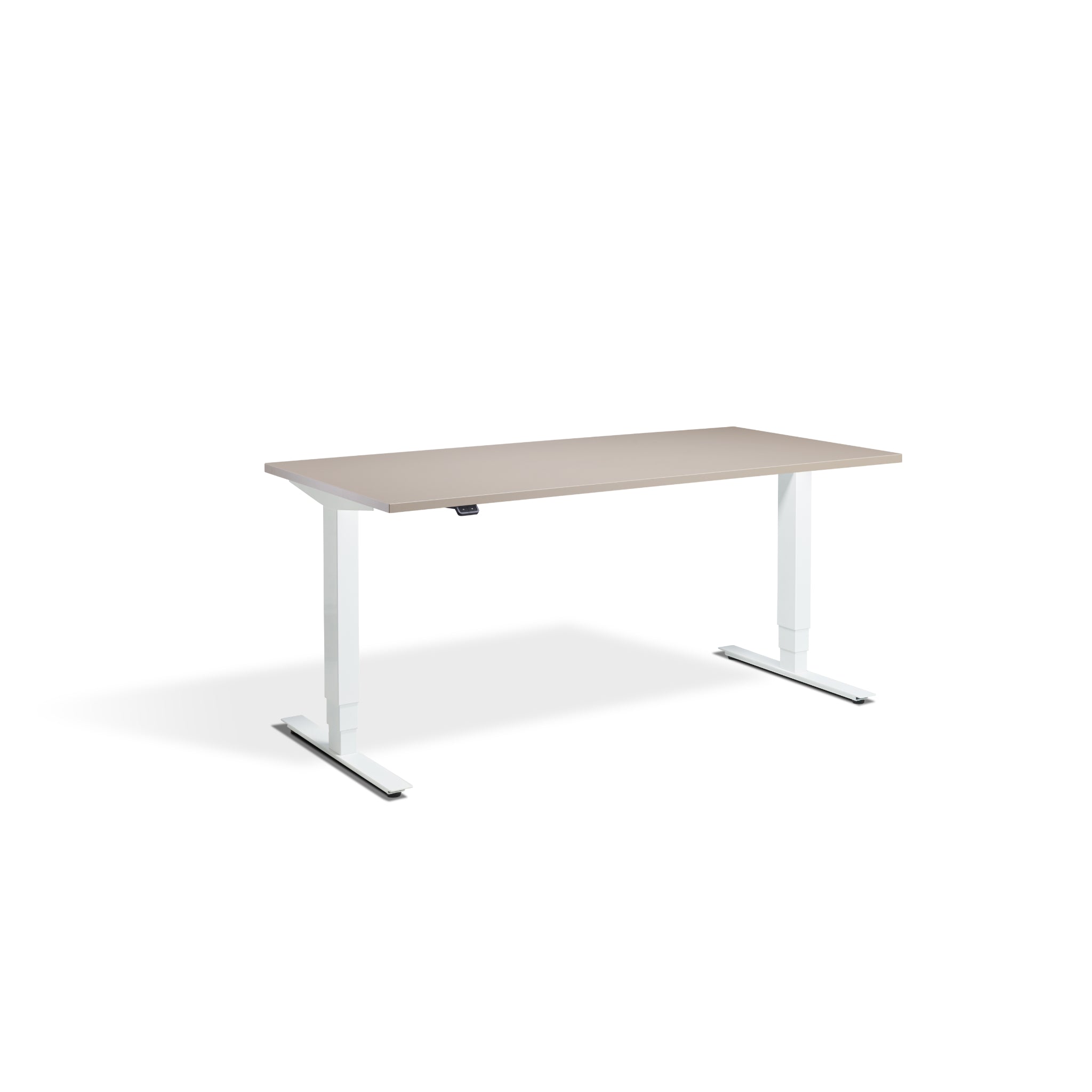 Quiet Motor Standing Desk with White Frame and Stone Desktop