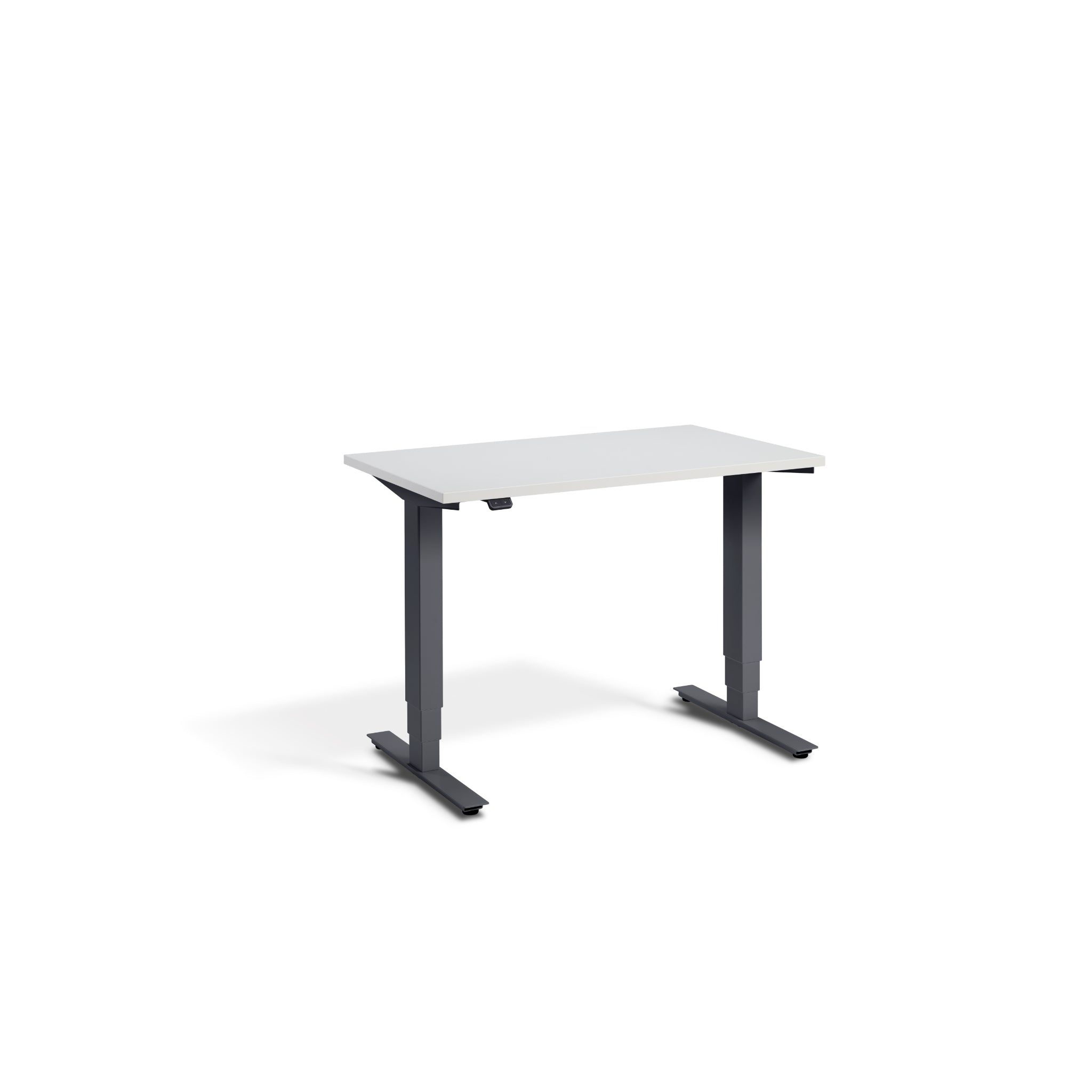 Quiet Compact Desk with Anthracite Frame and Light Grey Desktop
