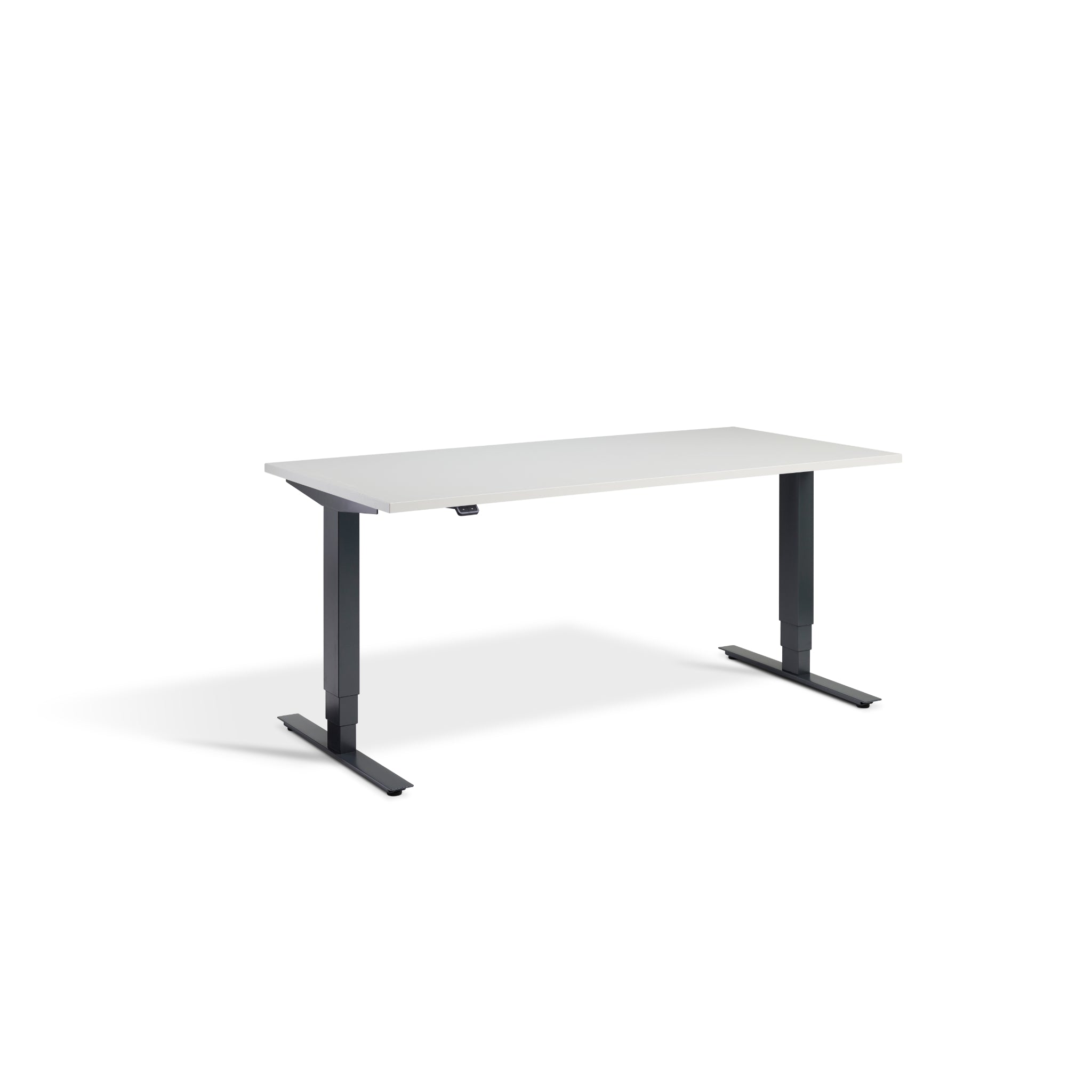 Quiet Motor Standing Desk with Anthracite Frame and Light Grey Desktop