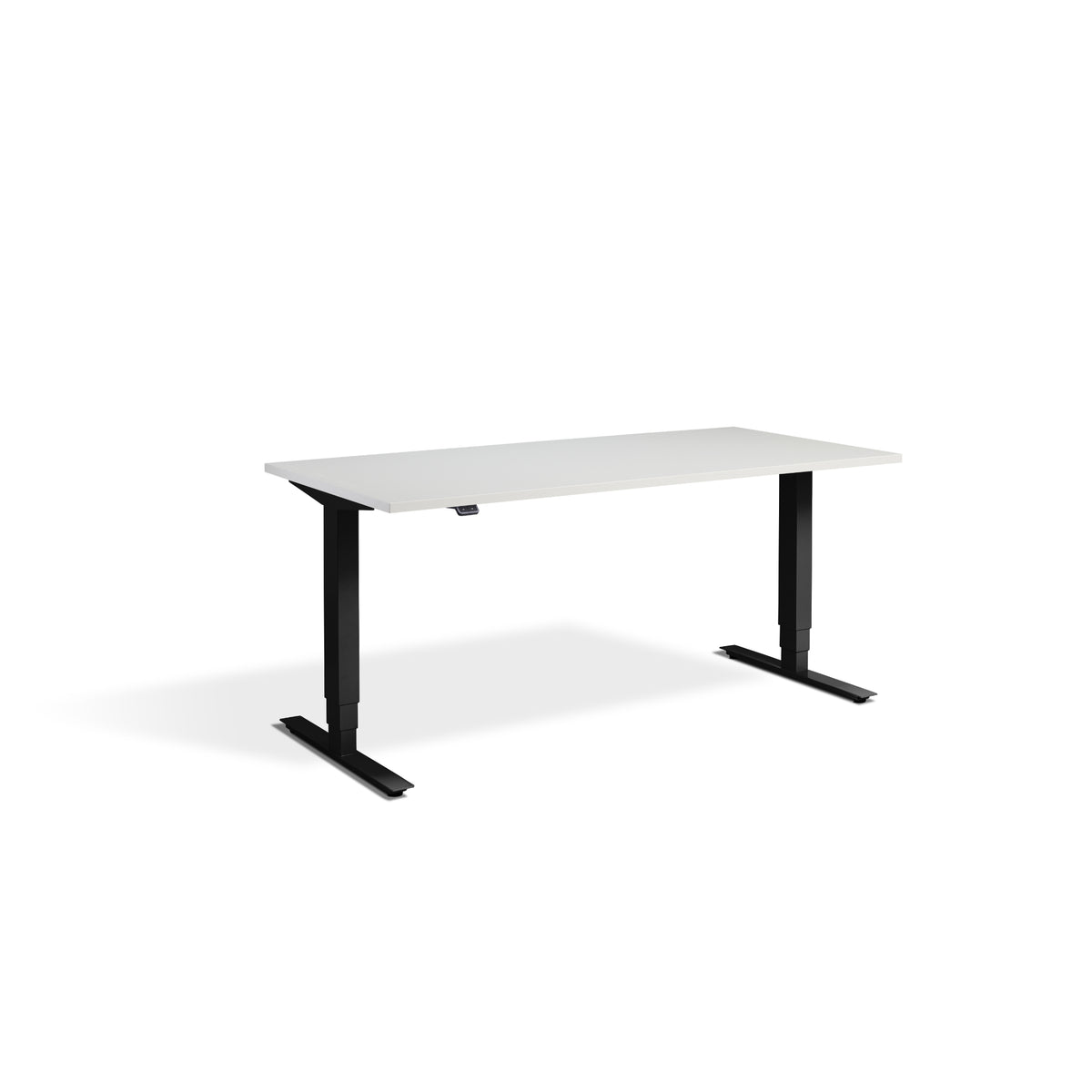 Quiet Motor Standing Desk with Black Frame and Light Grey Desktop