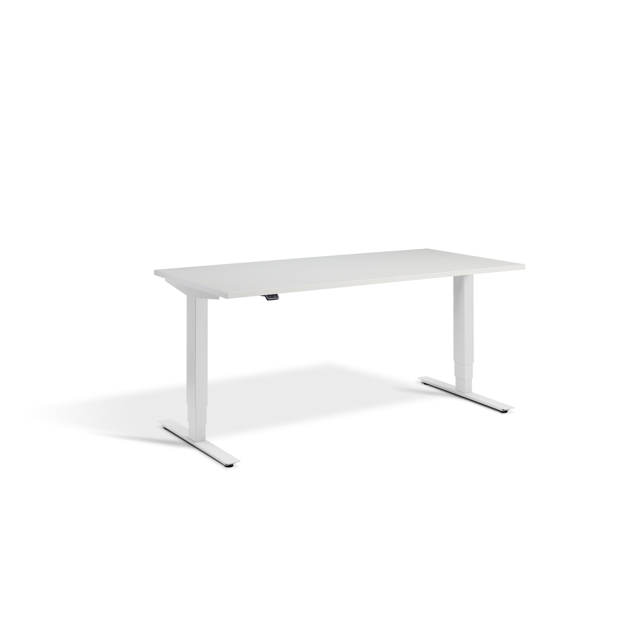 Quiet Motor Standing Desk with Light Grey Frame and Light Grey Desktop