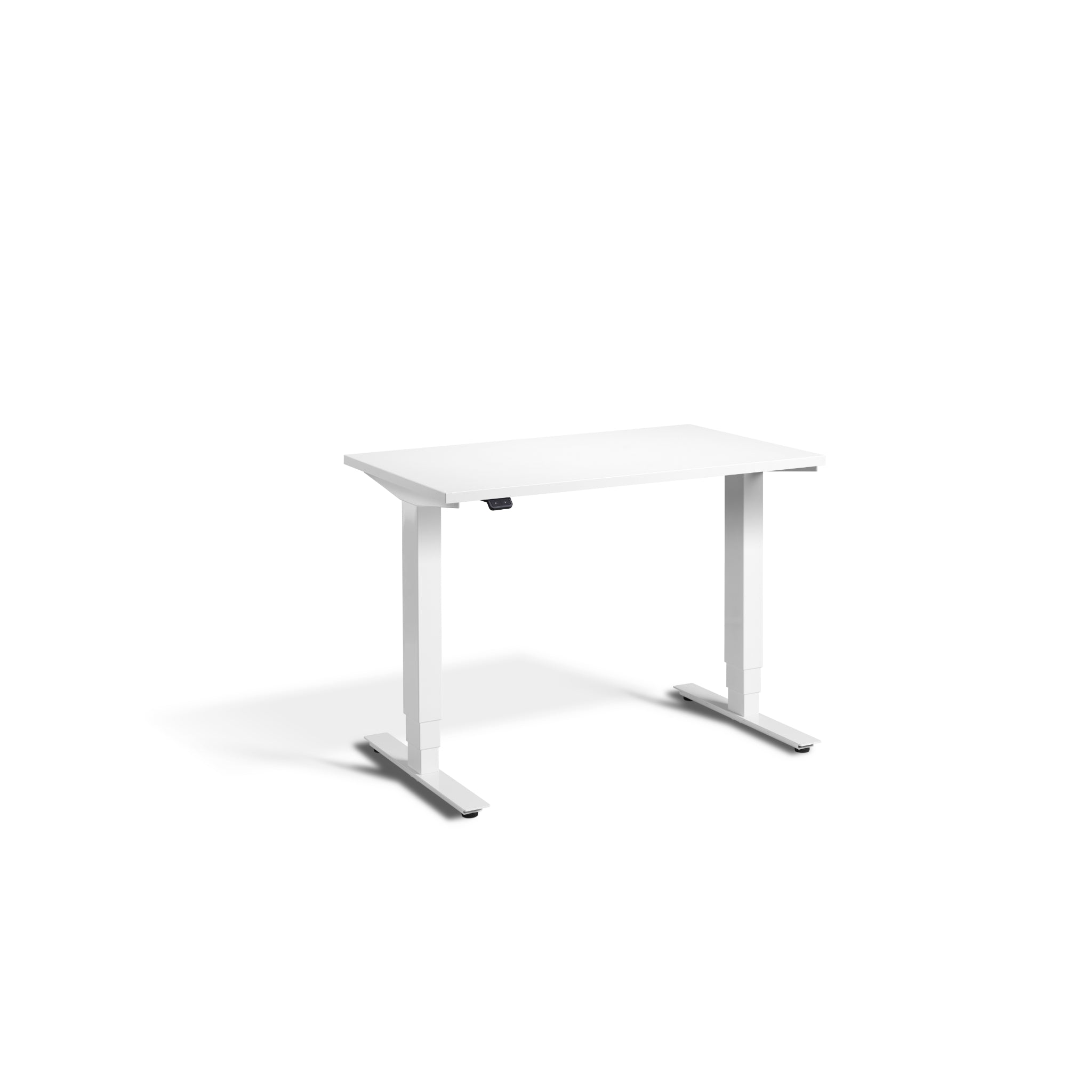 Quiet Compact Desk with White Frame and White Desktop