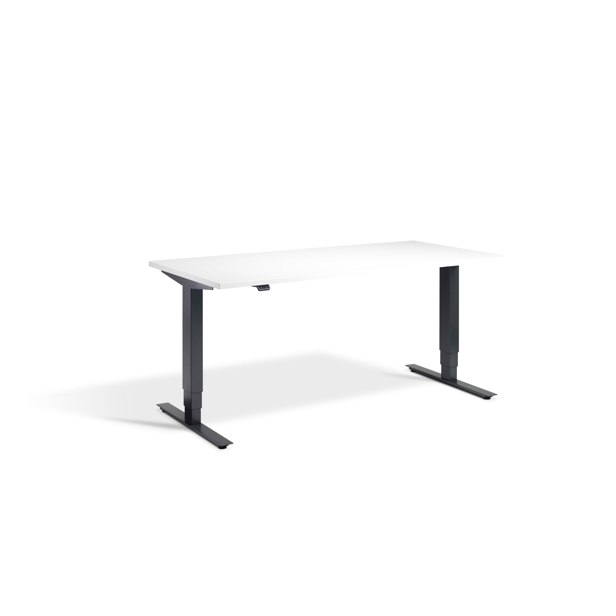 Quiet Motor Standing Desk with Anthracite Frame and White Desktop