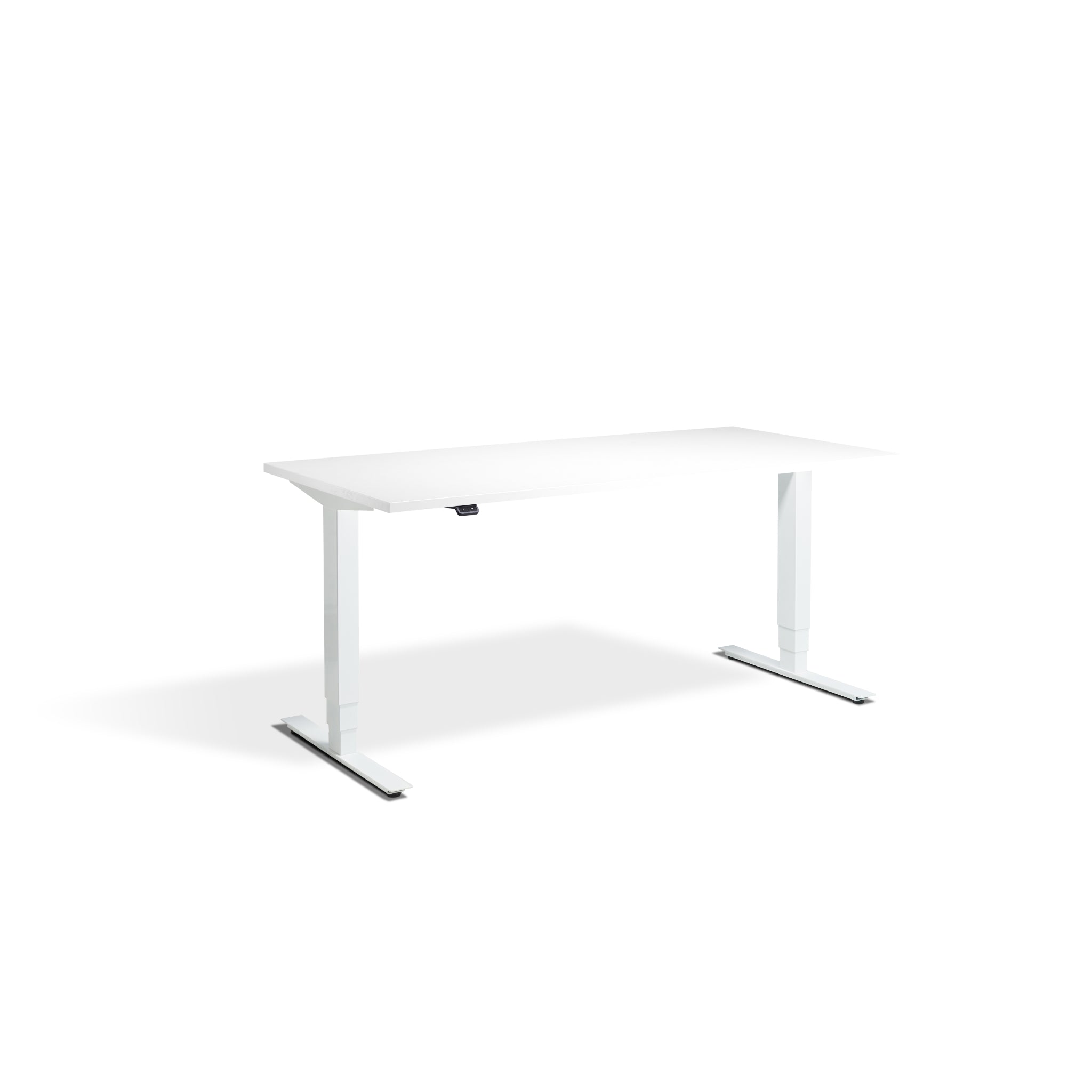 Quiet Motor Standing Desk with White Frame and White Desktop