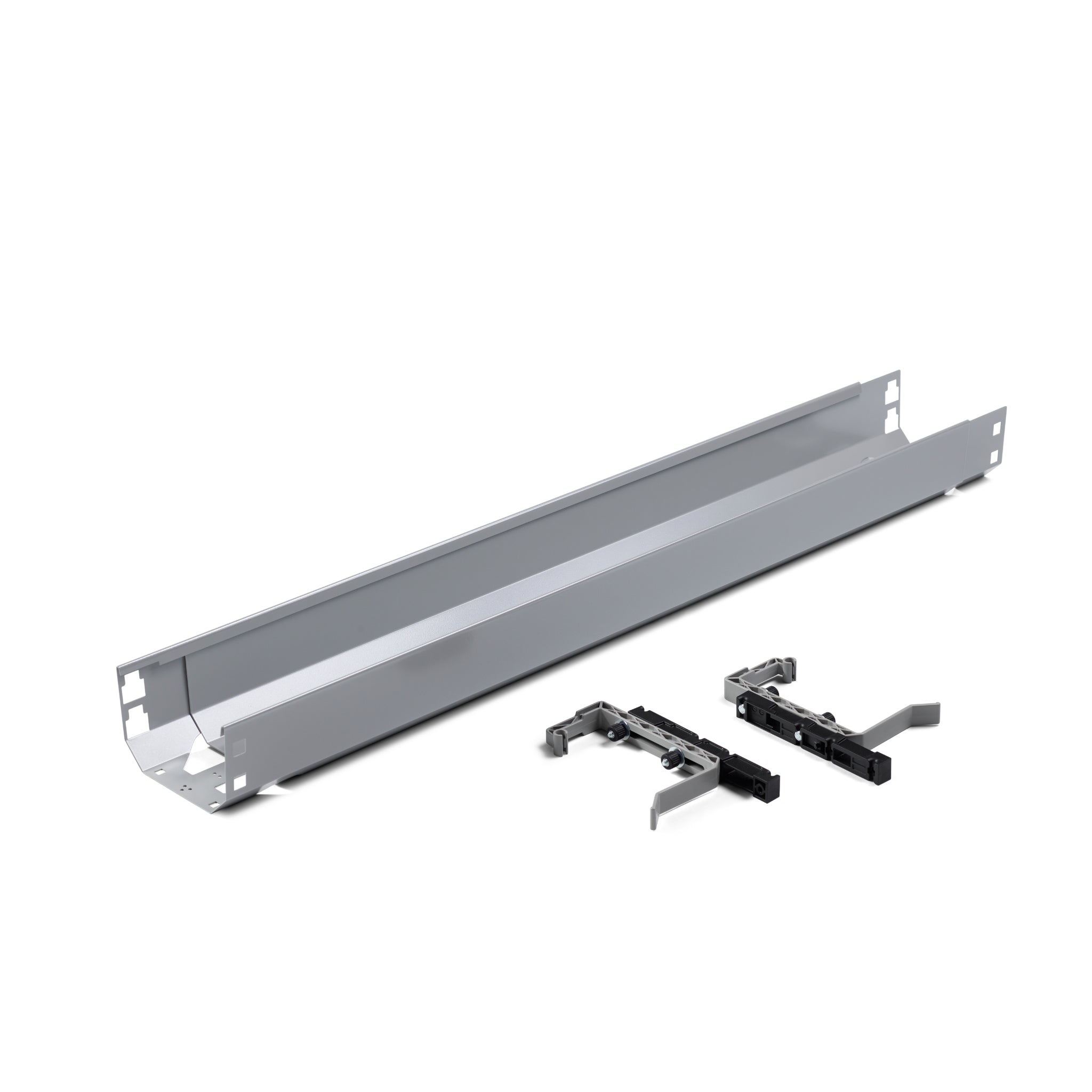 Cable Management Tray with Brackets in Silver Finish