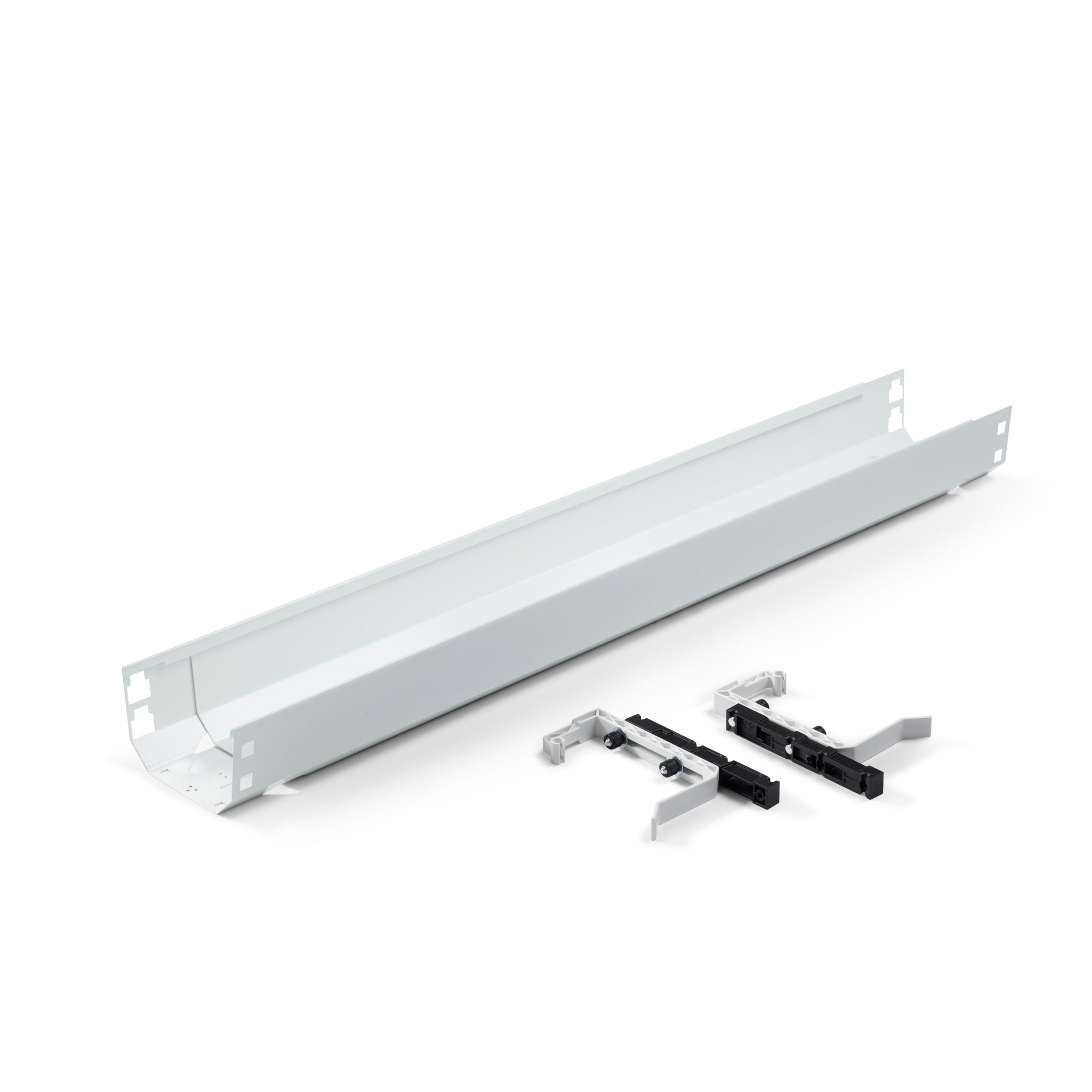 Cable Management Tray with Brackets in White Finish